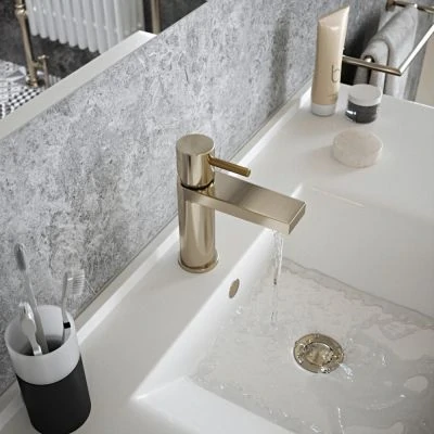 Vibrance Basin Mixer Brushed Nickel with Copper Handle