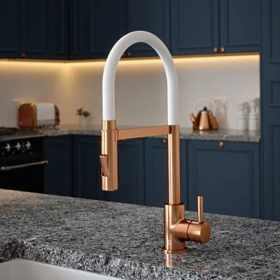 Carysil Tube Spray Tap in Copper with Ghost White Tube