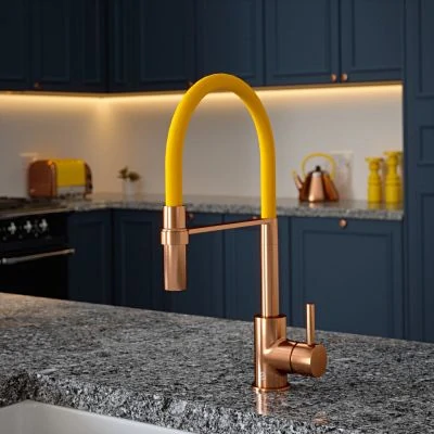 Carysil Tube Tap Without Spray Function in Copper with Mustard Pot Tube