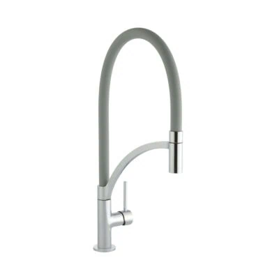 Single Lever Tube Kitchen Mixer Chrome with Graphite Grey Hose