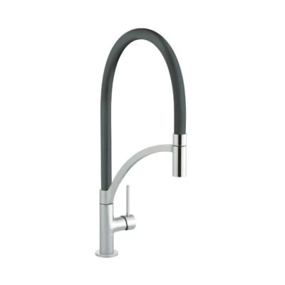 Single Lever Tube Kitchen Mixer Chrome with Gun Metal Hose