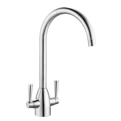 Chrome Twin Lever Kitchen Mixer