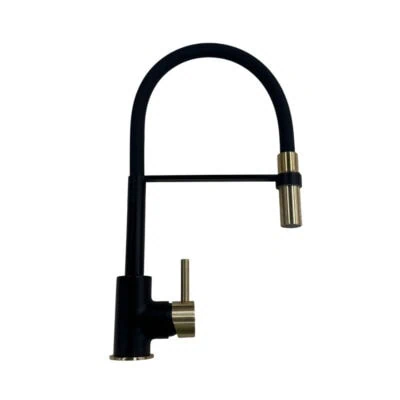 Carysil Tube Tap Matt Black and Brushed Brass Mix- CL157