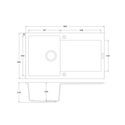 Alternative view of Gavano Granite Compact Inset Single Bowl & Drainer